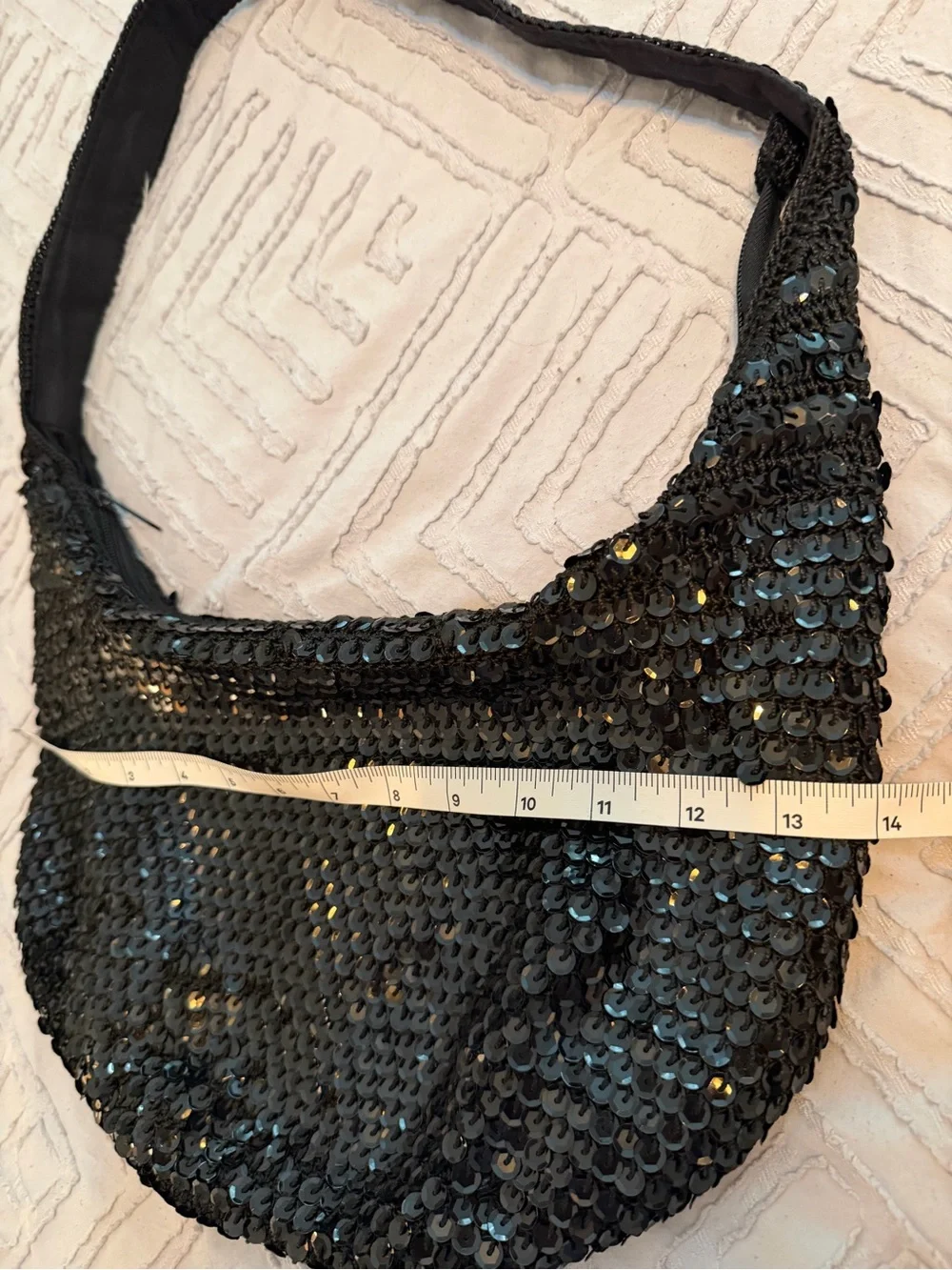 Vintage Y2K Frankie & Johnnie Black Sequin Shoulder Bag